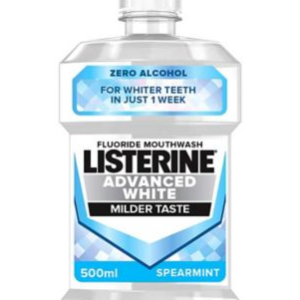 LISTERINE Advanced White Milder Taste Alcohol Free Mouthwash 500ml