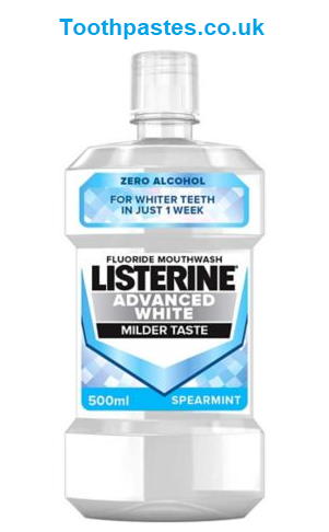 LISTERINE Advanced White Milder Taste Alcohol Free Mouthwash 500ml